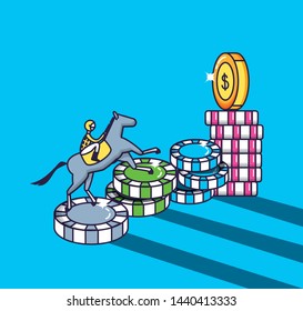 casino game horse race in pile chips