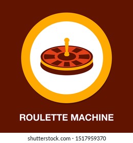 Casino Game Icon, Gambling Illustration - Vector Roulette, Roulette Machine