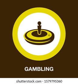 Casino Game Icon, Gambling Illustration - Vector Roulette, Roulette Machine