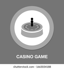 Casino Game Icon, Gambling Illustration - Vector Roulette, Roulette Machine