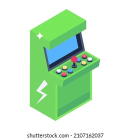 Casino game, isometric icon of an arm bandit 

