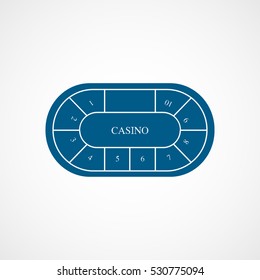 Casino Game Table Blue Flat Icon On White Background
