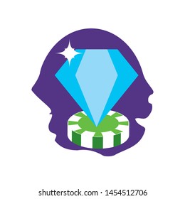 casino games chips with diamond