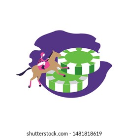 casino games chips with horse racecourse
