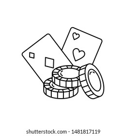 casino games chips with poker cards