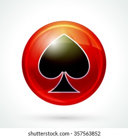Casino games icon. Internet casino poker games symbol. Playing cards elements. Vector illustration.