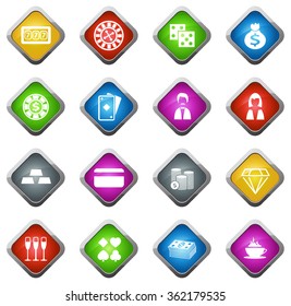 Casino glossy web icon set