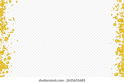 Casino Golden Currency Vector Transparent Background. Gold Jackpot Fall Cover. Metal Dollar Flyer. Monetary Money Magazine.