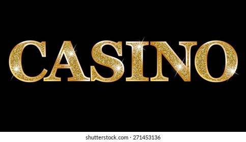 Casino - golden emblem or badge
