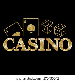 Casino - golden emblem or badge
