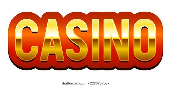 Casino. Golden inscription Casino. Vector clipart.