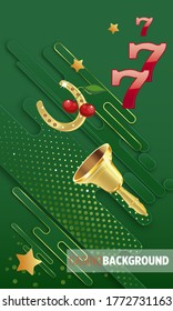 Casino. Golden slot machine jackpot winning themed icons. Big win concept. Casino jackpot.