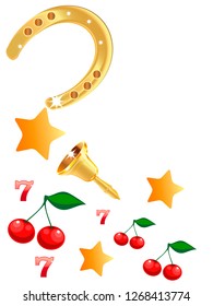 Casino. Golden slot machine wins the jackpot. Big win concept. Casino jackpot. Vector illustration