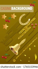 Casino. Golden slot machine wins the jackpot. Big win concept. Casino jackpot.