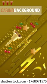 Casino. Golden slot machine wins the jackpot. Big win concept. Casino jackpot.