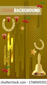 Casino. Golden slot machine wins the jackpot. Big win concept. Casino jackpot.