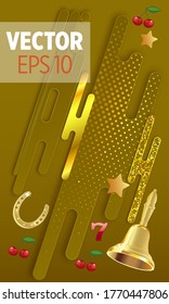 Casino. Golden slot machine wins the jackpot. Big win concept. Casino jackpot.