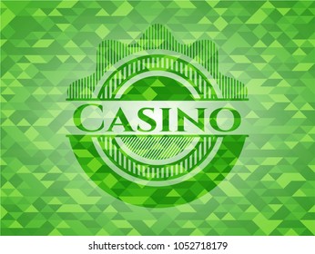 Casino green mosaic emblem