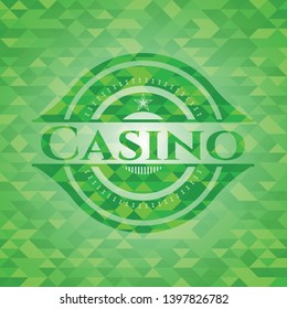 Casino green mosaic emblem. Vector Illustration. Detailed.