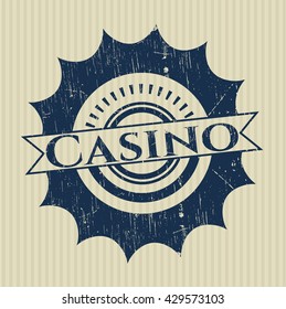 Casino grunge style stamp