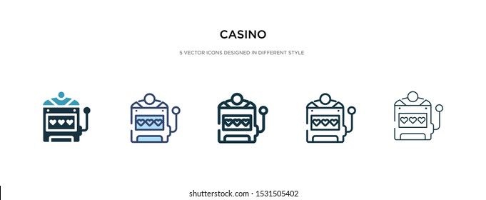casino icon in different style vector illustration. two colored and black casino vector icons designed in filled, outline, line and stroke style can be used for web, mobile, ui
