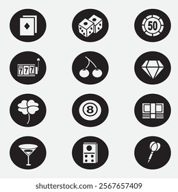 casino icon good for element design, gamble icon, ui design, web design, silhouette design, etc