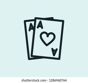 Casino icon line isolated on clean background. Casino icon concept drawing icon line in modern style. Vector illustration for your web mobile logo app UI design.