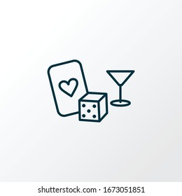 Casino icon line symbol. Premium quality isolated las vegas element in trendy style.