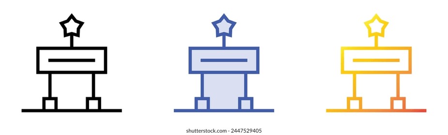 casino icon. Linear, Blue Fill and Gradient Style Design Isolated On White Background