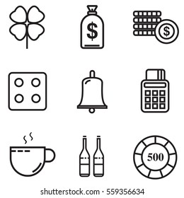 Casino icon set design with clour, illustration EPS10
