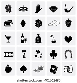 Casino icon set. Vector art.