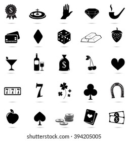 Casino icon set. Vector illustration.