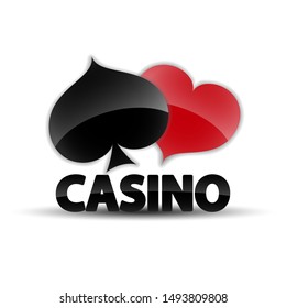 Casino icon. Spades and hearts symbols.