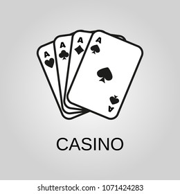 Casino icon. Casino symbol. Flat design. Stock - Vector illustration