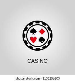 Casino icon. Casino symbol. Flat design. Stock - Vector illustration