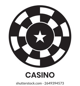 Casino icon vector design. Silhouette of casino chip, board vector symbol. Gaming symbol. Vector illustration. Vector illustration of an abstract background