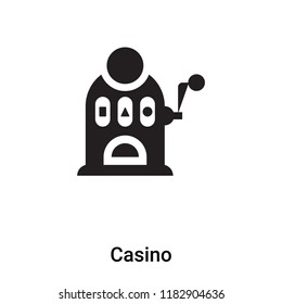 Casino icon vector isolated on white background, logo concept of Casino sign on transparent background, filled black symbol