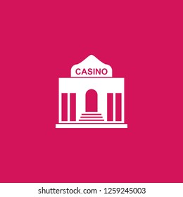 casino icon vector. casino sign on pink background. casino icon for web and app