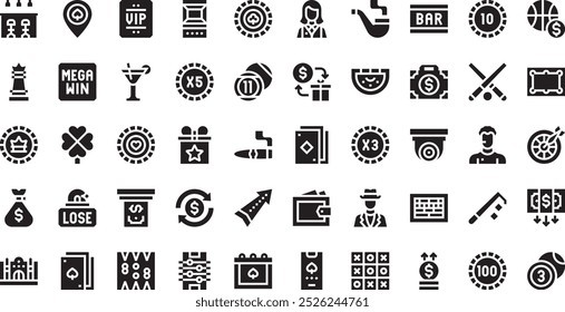 Casino icons . High-Quality Vector Icons Collection with Editable Stroke. Ideal for Professional and Creative Projects.