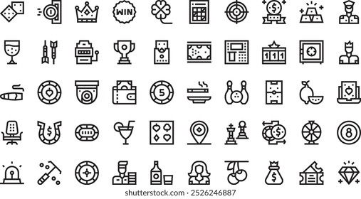 Casino icons High-Quality Vector Icons Collection with Editable Stroke. Ideal for Professional and Creative Projects.