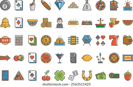 Casino icons High-Quality Vector Icons Collection with Editable Stroke. Ideal for Professional and Creative Projects.