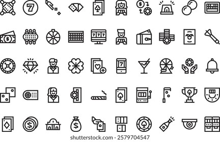 Casino icons High-Quality Vector Icons Collection with Editable Stroke. Ideal for Professional and Creative Projects