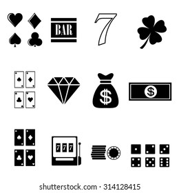Casino icons set