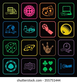 Casino icons set. 