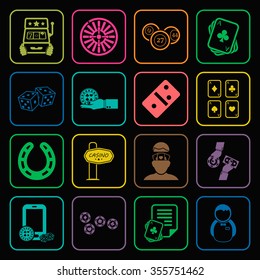 Casino icons set. 