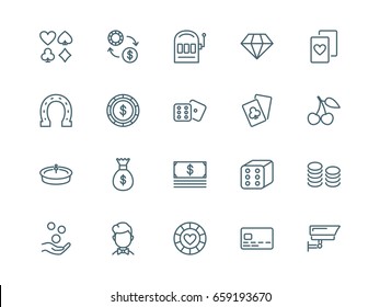 Casino icons set