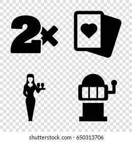 Casino icons set. set of 4 casino filled icons such as spades