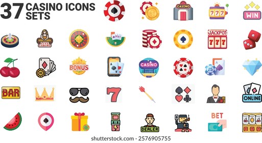 Casino Icons SET. eps Vector file