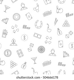 Casino icons set handmade style