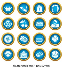 Casino icons set. Simple illustration of 16 casino vector icons for web